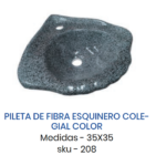 RUCO 208  PILETA DE FIBRA ESQUINERO COLEGIAL 35X32 GRIS