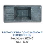 RUCO 205 PILETA LAVADERO FIBRA VIDRIO DOBLE MESA 100X46 GRIS