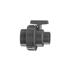 LLAVE VALVULA  ESFERICA 50 MM PVC GRIS C/MEDIA UN,