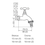 FV CANILLA PICO MANGUERA BRONCE APROB - 0436/13/B - Imagen 2