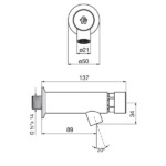 FV ECOMATIC CANILLA AUTOMATICA PARA PARED - 0360.03-CR - Imagen 2