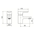 MOZART 9035 MADRID MONOCOMANDO LAVATORIO BAJA CROMO - Imagen 2