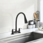 MOZART 7083 SEUL MEZCLADORA MESADA NEGRA C/PICO FLEX CONO - Imagen 2