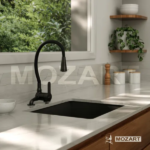 MOZART 7084 SEUL MEZCL. MONOCOMANDO MESADA NEGRA C/PICO FLEX - Imagen 2