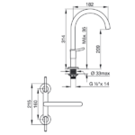FV LIBBY MEZCL. COCINA MESADA C/CER - 0428/39-CR - Imagen 2