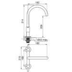 FV ALERCE LEVER COCINA MESADA - 0428/D7L-CR - Imagen 2