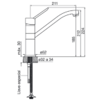 FV NEWPORT MONOC. COCINA MESADA CAÑO ALTO - 0411.02/B2-CR - Imagen 2
