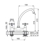 FV NEWPORT MEZCL. COCINA MESADA - 0413/B2P-CR - Imagen 2
