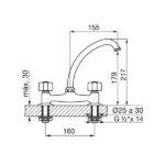 FV ARIZONA MEZCL. COCINA MESADA - 413/B1P-CR - Imagen 2