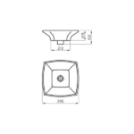 FERRUM BACHA TORI CUADRADO 40 CM - L025K - Imagen 2