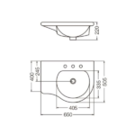 FERRUM LAVATORIO LOZA PARA VANITORY "AVIGNON" 65 CM - Imagen 2