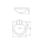 FERRUM LAVATORIO LOZA PARA VANITORY "AVIGNON" 50 CM - Imagen 2