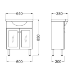 FERRUM MUEBLE VANITORY "VENECIA" 64 CM APOYO WE sin bacha - Imagen 2