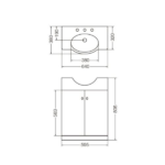 FERRUM MUEBLE VANITORY "VENECIA" 64 CM APOYO BL sin bacha - Imagen 2