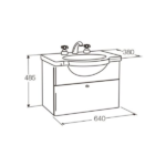 FERRUM MUEBLE VANITORY "VENECIA" 64 CM COLGAR BL sin bacha - Imagen 2