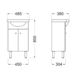 FERRUM MUEBLE VANITORY "VENECIA" 48 CM APOYO WE sin bacha - Imagen 2