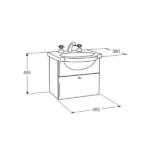 FERRUM MUEBLE VANITORY "VENECIA" 48 CM COLGAR BL sin bacha - Imagen 2