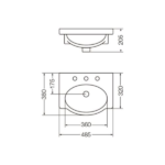 FERRUM LAVATORIO LOZA PARA VANITORY "VENECIA" 48 CM - Imagen 2