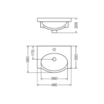 FERRUM LAVATORIO LOZA PARA VANITORY "VENECIA" 48 CM - Imagen 4