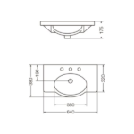 FERRUM LAVATORIO LOZA PARA VANITORY "VENECIA" 64 CM - Imagen 2