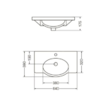 FERRUM LAVATORIO LOZA PARA VANITORY "VENECIA" 64 CM - Imagen 4