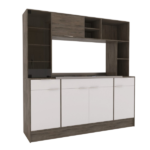 DELOS COCINA COMPACTA 6 PTAS. 2 CAJ NEGRO/BLANCO (DDO01DGB)