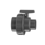 LLAVE VALVULA ESFERICA  40 MM PVC GRIS C/MEDIA UN.