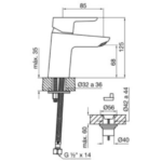 FV PUELO MONOC. LAVATORIO - 0181/B5-CR - Imagen 2