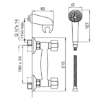 FV ARIZONA DUCHA 2 LLAVES EXT - 0113/B1P-CR - Imagen 2