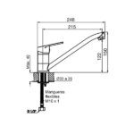 FV COMPACTA MONOC. COCINA MESADA PICO RECTO - 0411.01/M4-CR - Imagen 2