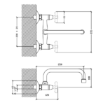 AQUALAF GRIF LIWEN COCINA PARED 20 CM - Imagen 2