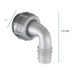 CODO ESPIGA C/TUERCA  P/SIFON LAVARROPAS AWADUCT