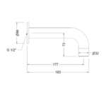 GENEBRE CAÑO 32 MM CROMO - Imagen 2