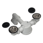 SIFON DOBLE REFORZADO ERREDE gris CON SOPAPAS