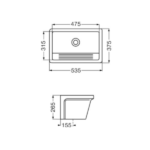 FERRUM PILETA LAVADERO CON FREGADERO MEDIANA 55 X 37 - Imagen 2