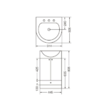 FERRUM MUEBLE VANITORY "AVIGNON" 50 CM APOYO 2P + 1C s/bacha - Imagen 2