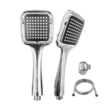 MOZART 9379 DUCHADOR CUADRADO CON SOPORTE Y FLEXIBLE 1.5 MTS