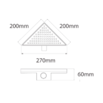 IDEAL ART 12045 DESAGUE LATERAL TRIANGULAR ACERO INOX - Imagen 2