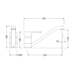 GENEBRE MONOCOMANDO COCINA MESADA CROMO - Imagen 2