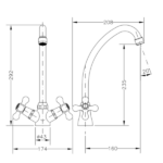 GENEBRE MONOBLOCK COCINA MESADA CURVO CROMO - Imagen 2