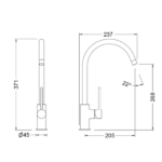 GENEBRE MONOCOMANDO COCINA MESADA "ESFERIK" CROMO - Imagen 2