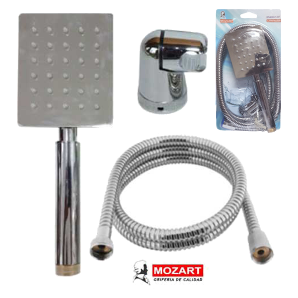 Duchador metálico con flexible 1,50mt Mozart 2221