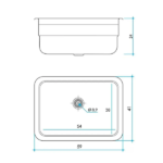 JOHNSON 304 PILETA SIMPLE   E 54 (54 x 36 x 24 cm) - Imagen 2