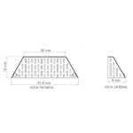 REJILLA PROTEC CHAPA 20 × 10 × 8 PARED - Imagen 2