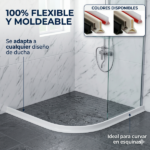 ZOCALO DE GOMA PARA DUCHA X METRO - BURLETE BLANCO - Imagen 2