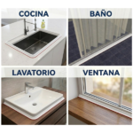 ZOCALO DE GOMA PARA DUCHA X METRO - BURLETE BLANCO - Imagen 4